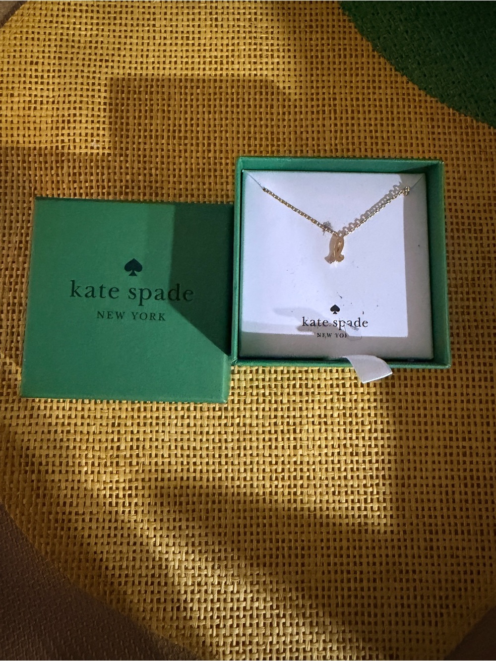 kate spade gold initial “I”lowercase  pendant necklace